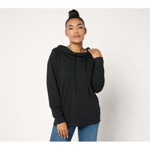 Peace Love World Black  Cowl neck Hoodie